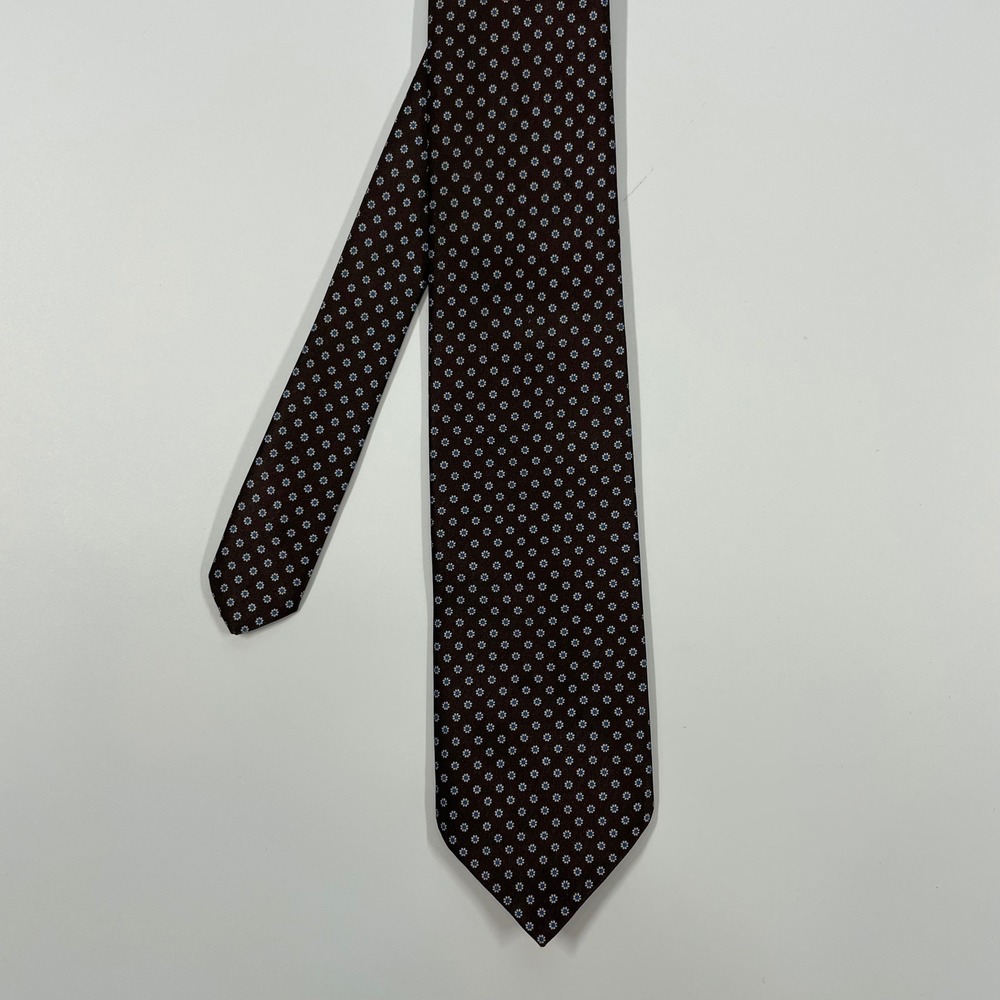 Envoy Brown Floral Medallion Silk Necktie Mens One Size
